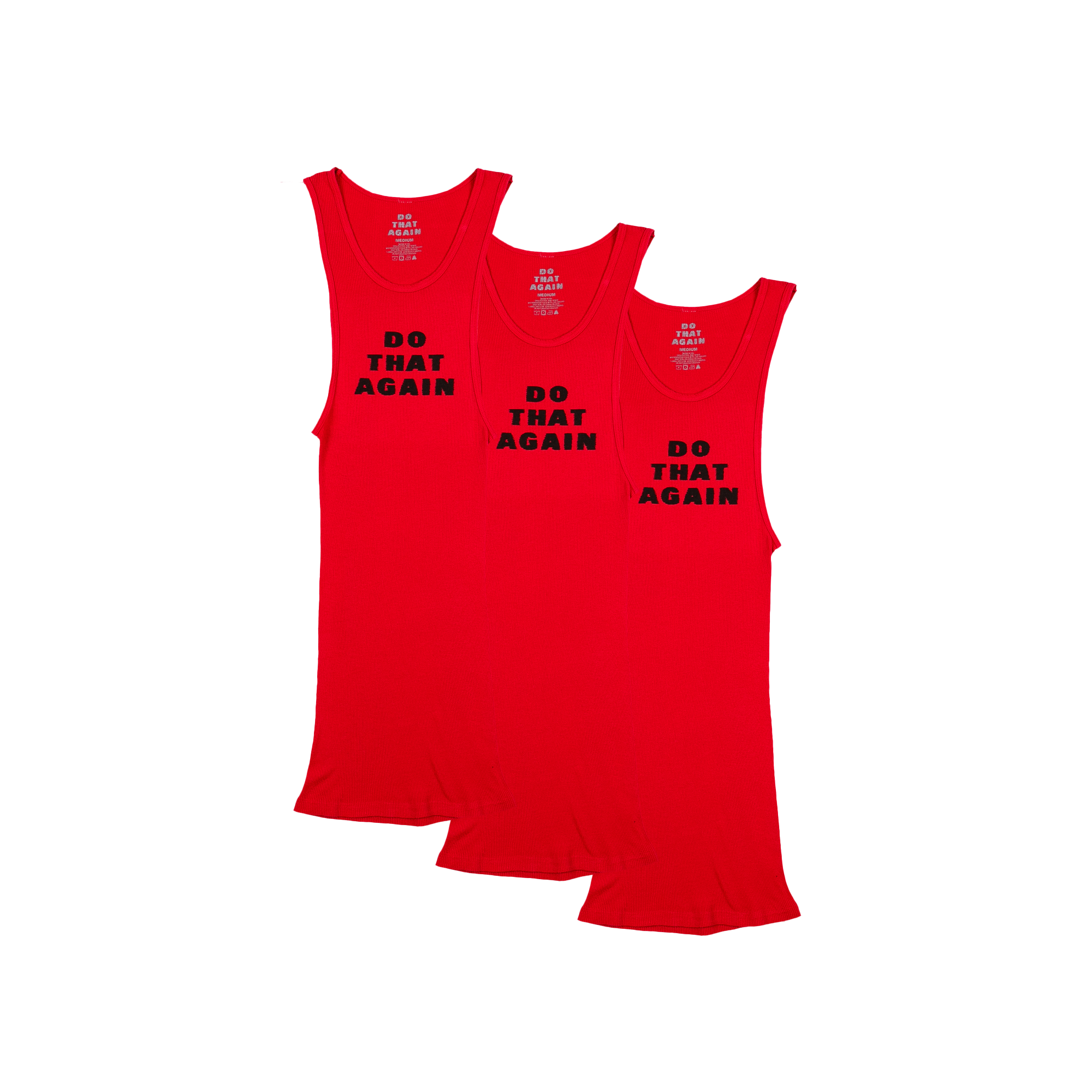 Do That Again Red Ribbed Tank (Set Of 3) – Malcolm Todd Official Store