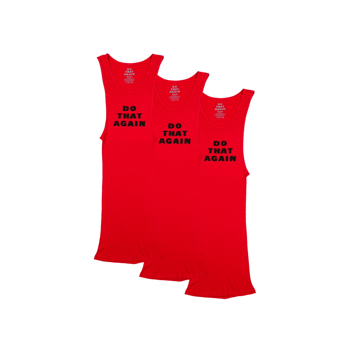 Do That Again Red Ribbed Tank (Set Of 3) – Malcolm Todd Official Store